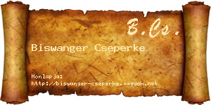 Biswanger Cseperke névjegykártya